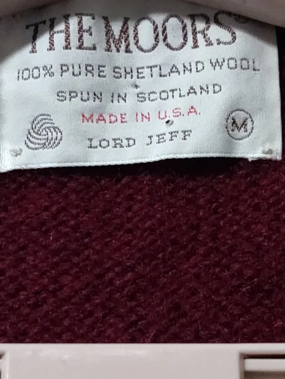 The Moors Lord Jeff Vintage Shetland Wool Sweater Vest Basketweave Buttons MED